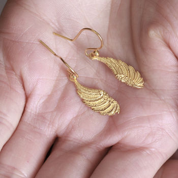 Angel Wing Hook Earrings In Silver Or 18k Gold Vermeil, 5 of 7