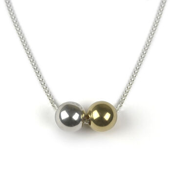 Two Friends Sterling Silver And 18 Kt Gold Necklace, 3 of 4