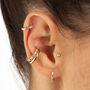 Clear Baguette Single Cartilage Hoop Earring, 7mm, thumbnail 2 of 6