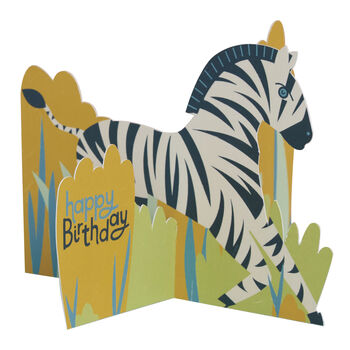 3D Fold Out Zebra Birthday Card, 3 of 3
