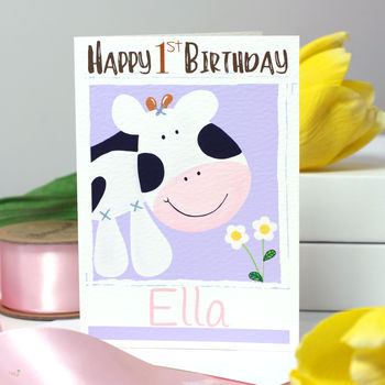 Personalised Farm Cow Age Birthday Card, 7 of 9