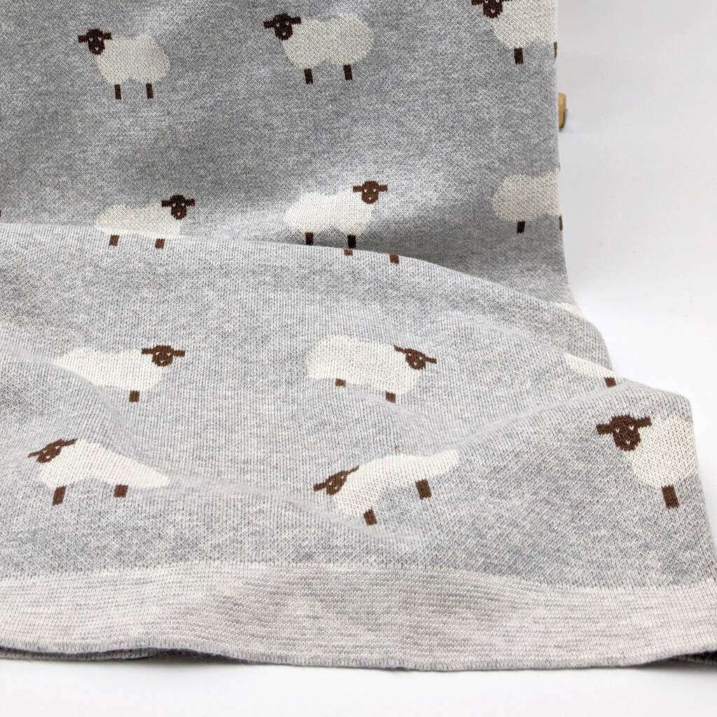 Little Sheep Knitted Baby Blanket By Hayley & Co