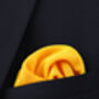 Wedding Handmade Polyester Knitted Pocket Square In Mustard Yellow, thumbnail 2 of 6