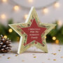 Personalised Christmas Wreath Wooden Star Ornament, thumbnail 2 of 5