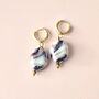 Handmade Swirl Lampwork Glass Huggie Hoop Earrings, thumbnail 5 of 9