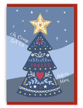 'Oh Come Let Us Adore Him' Scandi Christmas Cards 10 Pack, 3 of 3