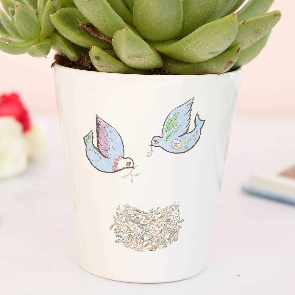 'Bird Nest' Personalised Plant Pot Mother's Day Gift By So Close