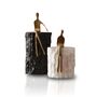 Set Of Two Travertine Sculptures With Seated Figures, thumbnail 4 of 4