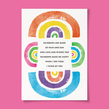Rainbow Friendship Poem Greeting Card, 4 of 4