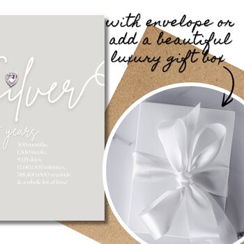 Sparkly Silver Anniversary Heart Card, 10 of 12