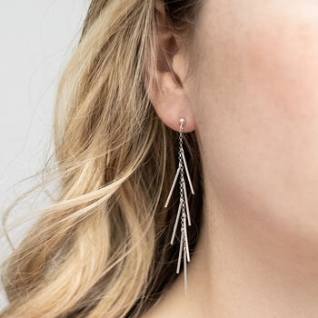 Sterling Silver Dancing Bar Studs, 2 of 4