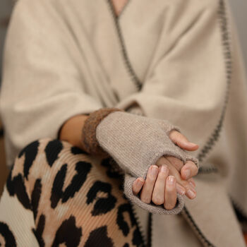 Bouclé Cuff Shimmer Fingerless Gloves – Three Colourways, 2 of 12
