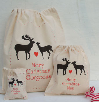 Personalised Christmas Reindeer Gift Bags, 4 of 4