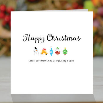 Personalised Christmas Symbols, Christmas Card, 3 of 3