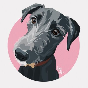 Circle Personalised Pet Portrait Print, 5 of 7