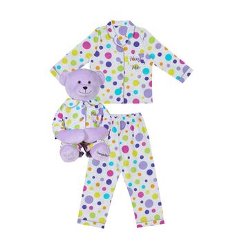 Bubbles Hug Me Girls Pyjama Set With Matching Mega Size Teddy Bear, 5 of 6