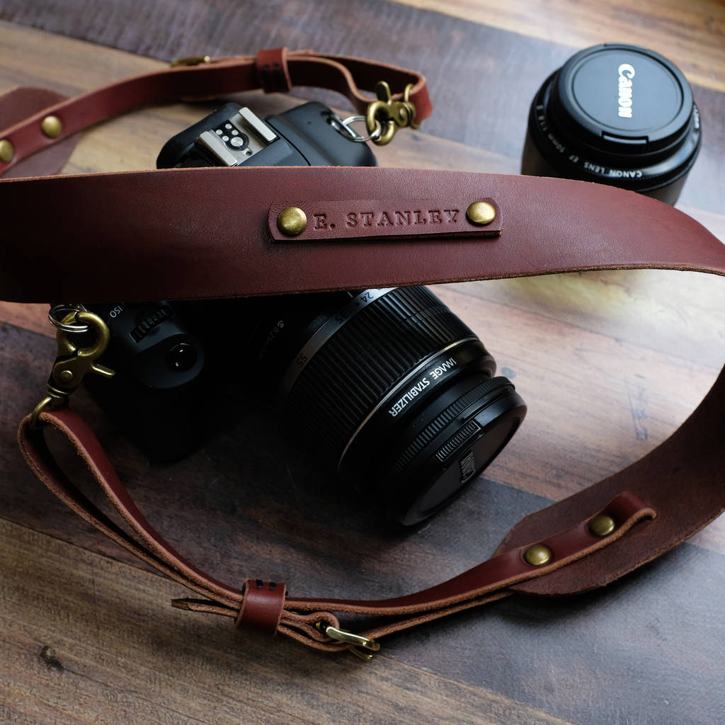 custom leather camera strap