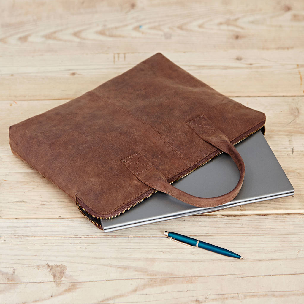 handmade buffalo leather 15 inch laptop case by paper high