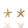 Starfish Stud Earrings In Solid 925 Sterling Silver, thumbnail 3 of 7