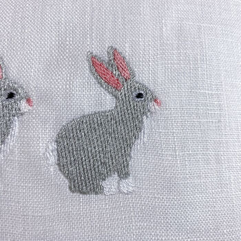 Children's Rabbit Embroidered Nursery Cushion, 3 of 5
