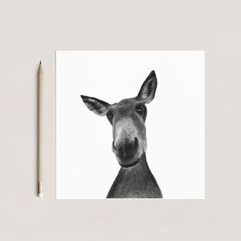 Sirus The Donkey Luxury Blank Greeting Card, 3 of 3