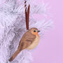 G Decor Realistic Robin Hand Painted Christmas Tree Decoration Hanging Bird Ornament, thumbnail 1 of 3