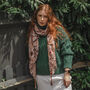 Dusky Pink Floral Tassel Scarf, thumbnail 1 of 4