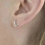 Moon Studs Sterling Silver Stud Earrings, thumbnail 2 of 3