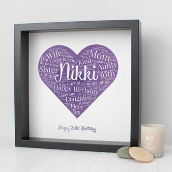Personalised 50th Birthday Watercolour Word Art Gift, 2 of 10