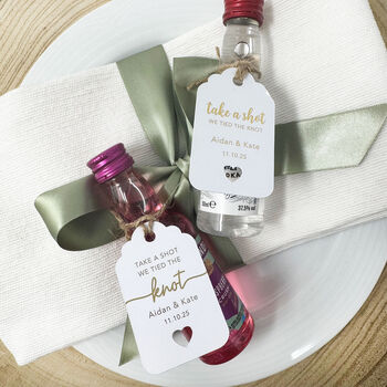 Personalised Take A Shot Wedding Favour Tag, 8 of 12