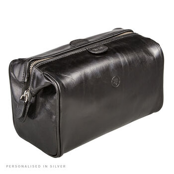 Personalised Leather Washbag For Men 'The Duno Medium', 5 of 12