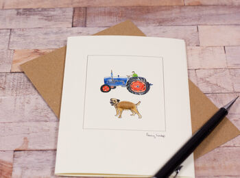 Fordson Tractor And Border Terrier Card, 3 of 3