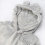 Personalised Elimonks Grey Baby Dressing Gown With Ears, thumbnail 6 of 10