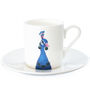 Peacock Print Espresso Cup And Saucer Set Of Two, thumbnail 3 of 3