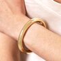 Thick Open Chunky Torque Bangle In Gold, thumbnail 2 of 3