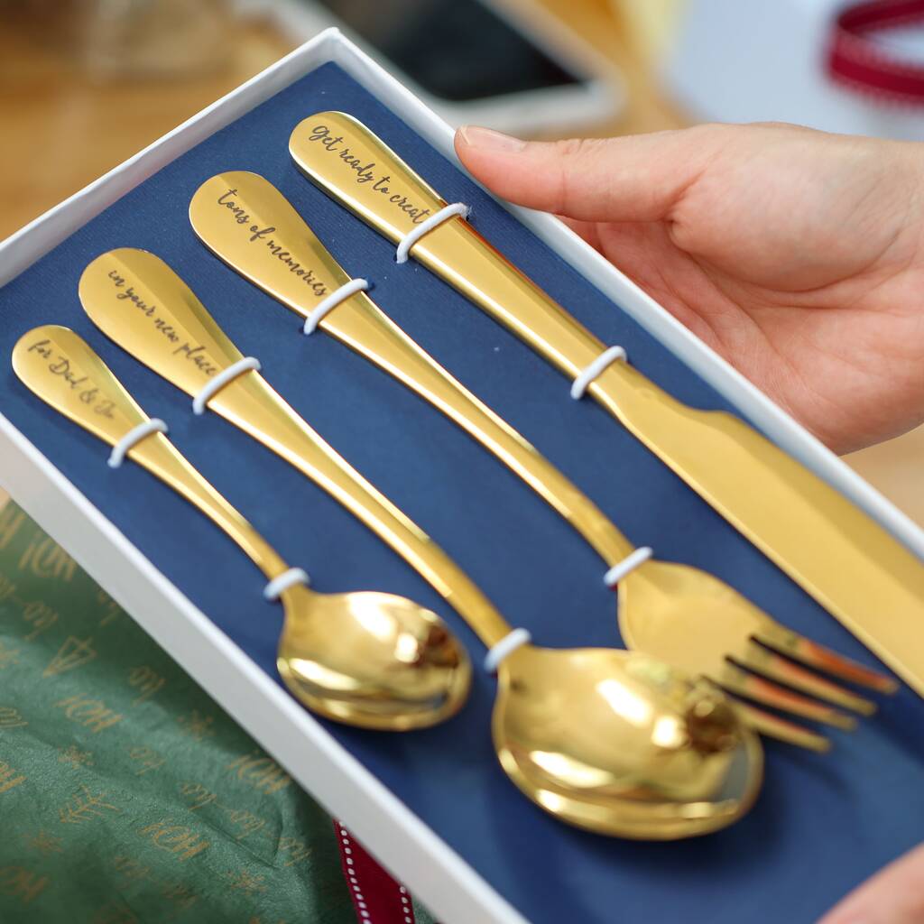 Personalised Cutlery Gift Box Four Piece Set, 1 of 9