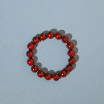 Red Wine Bead And Sculptural Flower Pendant Necklace, 5 of 6