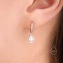 Smile Face Huggie Hoop Earrings In Sterling Silver, thumbnail 3 of 10