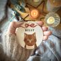 Personalised Christmas Cat And Bow Ceramic Tree Decoration, thumbnail 3 of 7