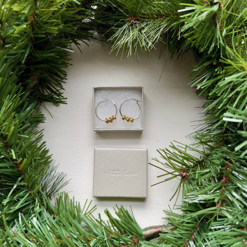 Gold Plated Knot Hoop Earrings, 1 of 6