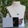Emerald Green Fused Glass Pendant Necklace, thumbnail 8 of 12