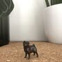 Miniature Bronze Pug Sculpture 8th Anniversary Gift, thumbnail 9 of 11