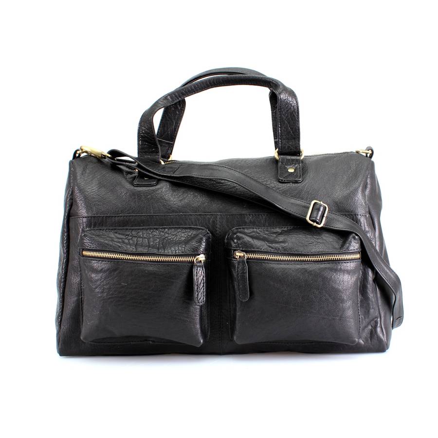 brown leather travel holdall by the leather store | notonthehighstreet.com
