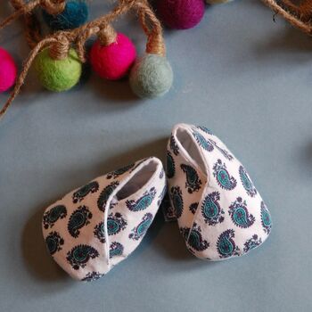 Paisley Print Eco Baby Shoes, 8 of 8