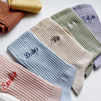 Custom Embroidered Name Yoga Pilates Socks, 5 of 12