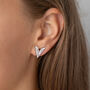 V Shaped Crystal Encrusted Stud Earrings, thumbnail 5 of 6