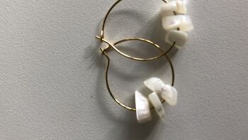 Healing Crystal Gold Plated Hoop Earrings, 2 of 4