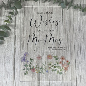 Floral Personalised Guest Book Sign Clear A5 With Custom Names And Date, 3 of 6