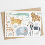 Safari Baby Animals Card, thumbnail 1 of 3
