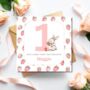 Strawberry 1st Birthday Card, Pink Birthday Card For Daughter, Granddaughter, Any Relationship, thumbnail 1 of 2